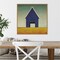 Navy Barn Summer by Ryan Fowler 22-in. W x 22-in. H. Canvas Wall Art Print Framed in Natural